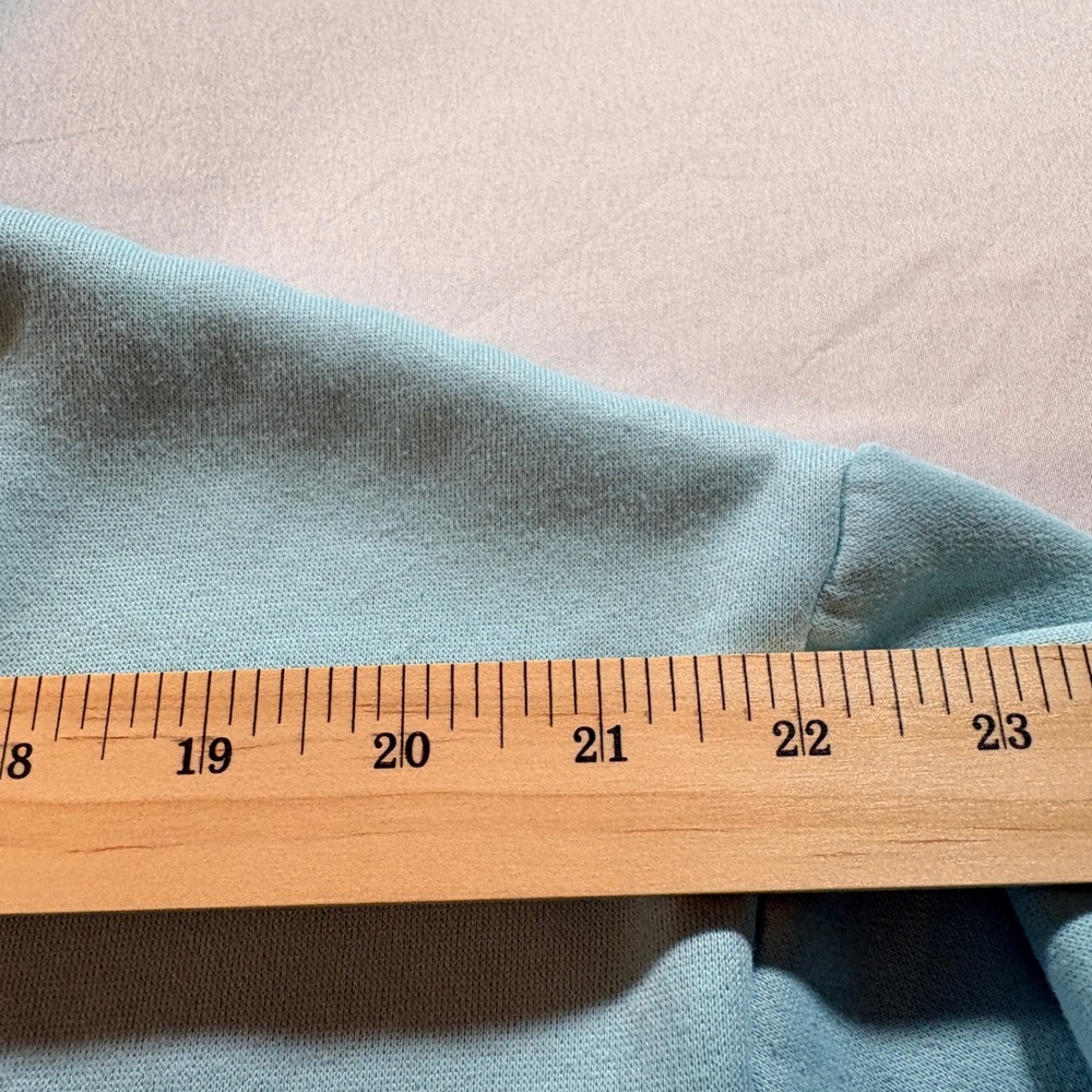 Pink Palm Puff Hoodie Womens Large Blue Tropical Embroidered Fleece Sweatshirt - Picture 7 of 9